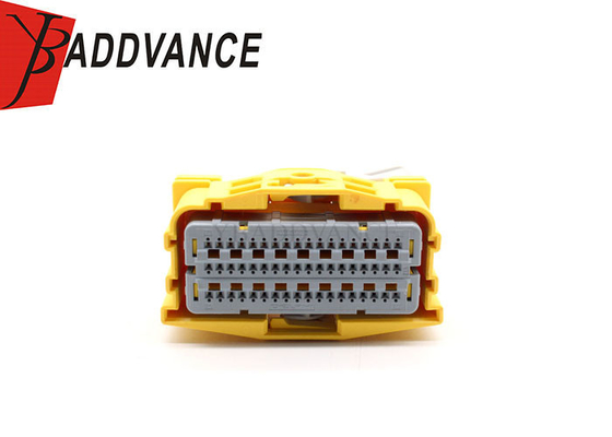 Yellow Color  54 Pin Female PBT GF20 Auto Wire-to-Board ECU Connector